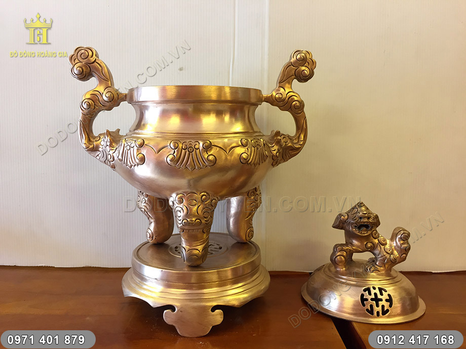 đỉnh đồng đỏ trơn 40cm